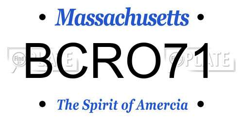 BCRO71 Massachusetts License Plate