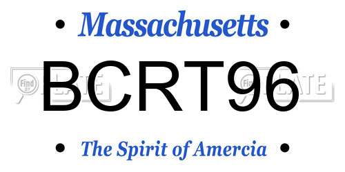 BCRT96 Massachusetts License Plate