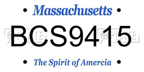 BCS9415 Massachusetts License Plate