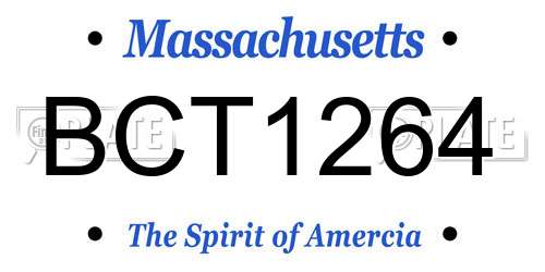 BCT1264 Massachusetts License Plate