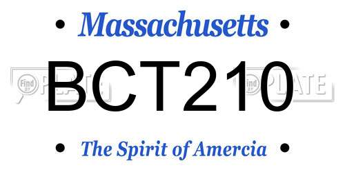 BCT210 Massachusetts License Plate