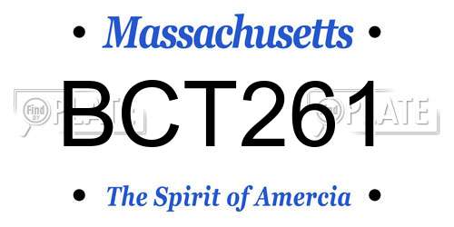 BCT261 Massachusetts License Plate