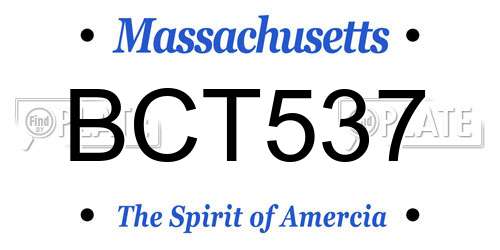 BCT537 Massachusetts License Plate