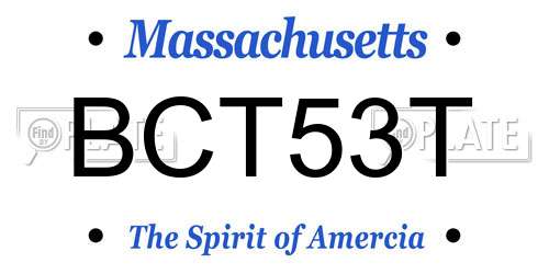 BCT53T Massachusetts License Plate