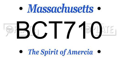 BCT710 Massachusetts License Plate