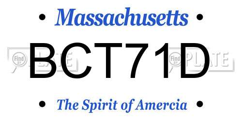 BCT71D Massachusetts License Plate