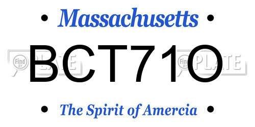 BCT71O Massachusetts License Plate