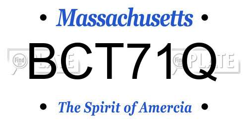 BCT71Q Massachusetts License Plate
