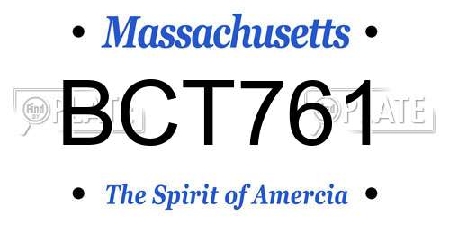 BCT761 Massachusetts License Plate