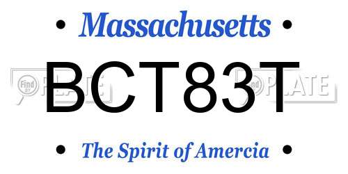 BCT83T Massachusetts License Plate