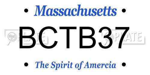 BCTB37 Massachusetts License Plate