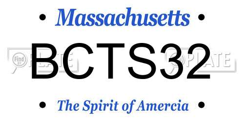 BCTS32 Massachusetts License Plate