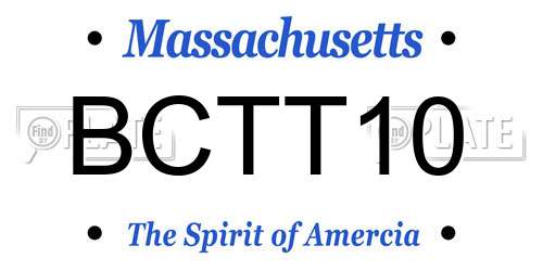 BCTT10 Massachusetts License Plate
