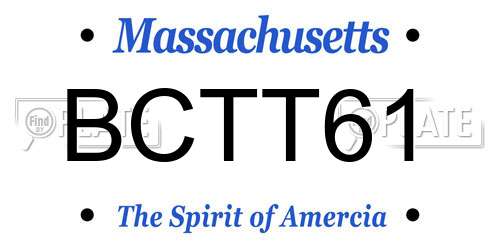 BCTT61 Massachusetts License Plate