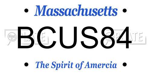 BCUS84 Massachusetts License Plate