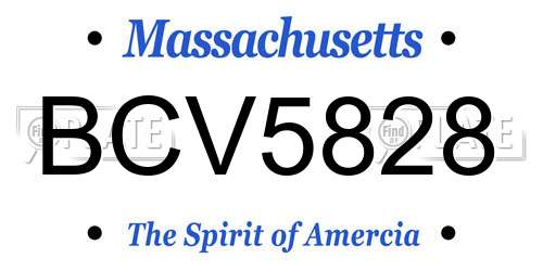 BCV5828 Massachusetts License Plate