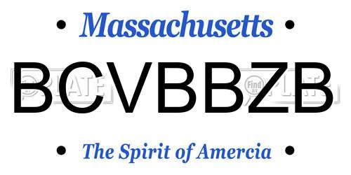 BCVBBZB Massachusetts License Plate