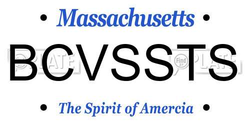 BCVSSTS Massachusetts License Plate