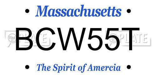 BCW55T Massachusetts License Plate