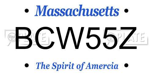 BCW55Z Massachusetts License Plate