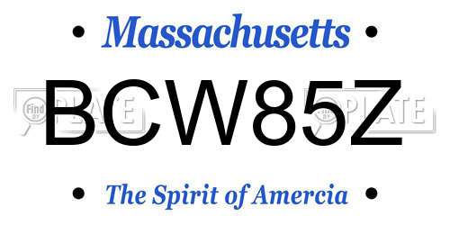BCW85Z Massachusetts License Plate