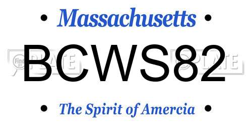 BCWS82 Massachusetts License Plate