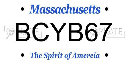 BCYB67 Massachusetts License Plate