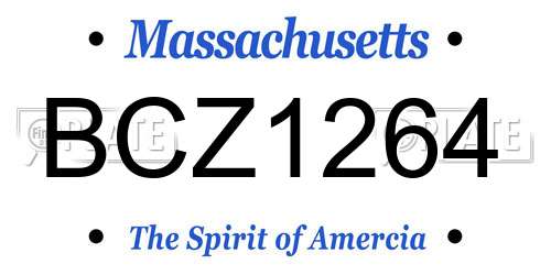 BCZ1264 Massachusetts License Plate