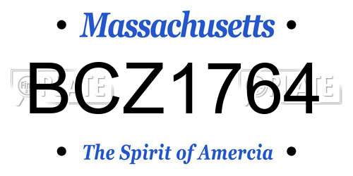 BCZ1764 Massachusetts License Plate