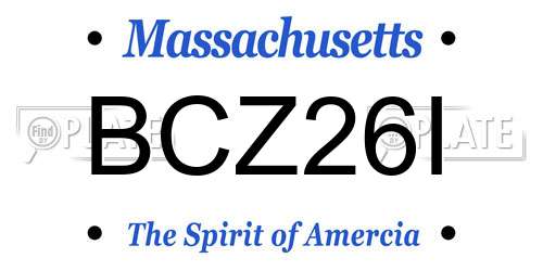 BCZ26I Massachusetts License Plate