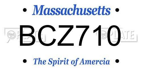 BCZ710 Massachusetts License Plate