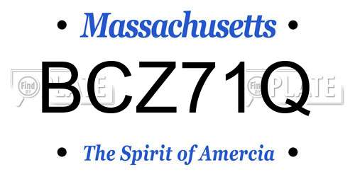 BCZ71Q Massachusetts License Plate