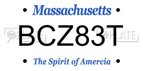 BCZ83T Massachusetts License Plate