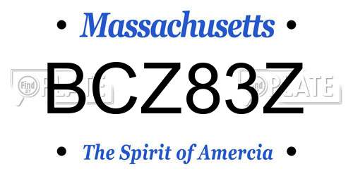 BCZ83Z Massachusetts License Plate