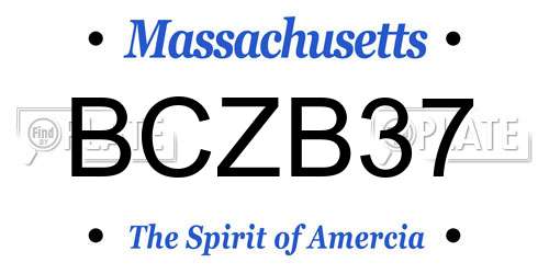 BCZB37 Massachusetts License Plate