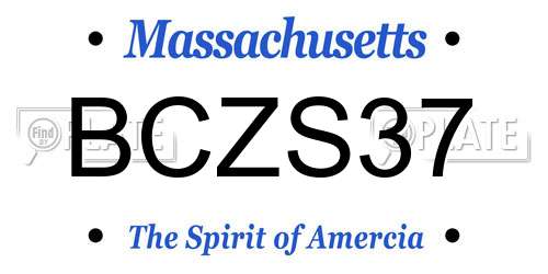 BCZS37 Massachusetts License Plate
