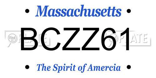 BCZZ61 Massachusetts License Plate