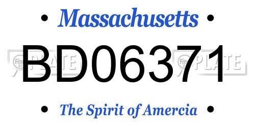 BD06371 Massachusetts License Plate