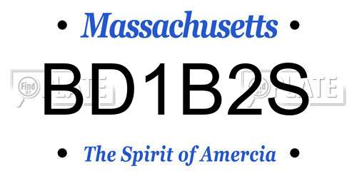 BD1B2S Massachusetts License Plate