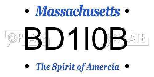 BD1I0B Massachusetts License Plate