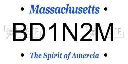 BD1N2M Massachusetts License Plate