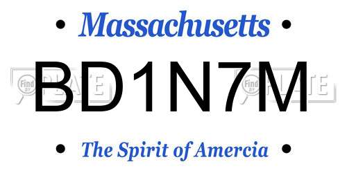 BD1N7M Massachusetts License Plate