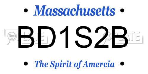 BD1S2B Massachusetts License Plate