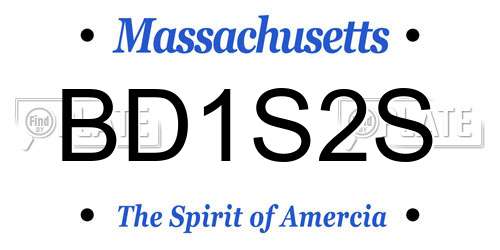 BD1S2S Massachusetts License Plate