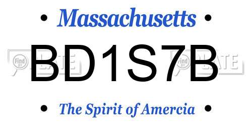 BD1S7B Massachusetts License Plate