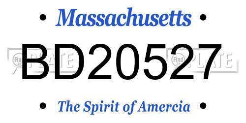 BD20527 Massachusetts License Plate