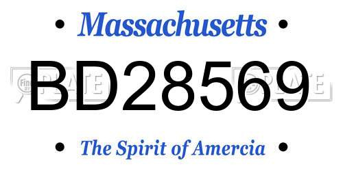 BD28569 Massachusetts License Plate