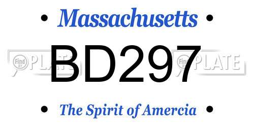 BD297 Massachusetts License Plate