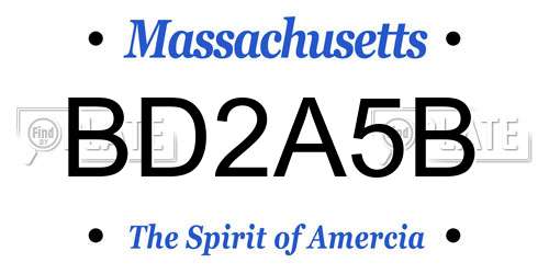 BD2A5B Massachusetts License Plate