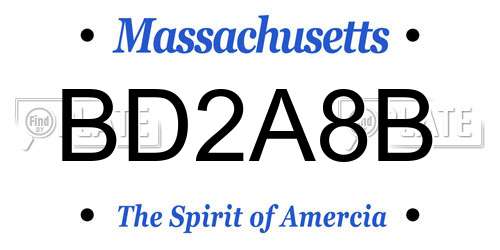 BD2A8B Massachusetts License Plate